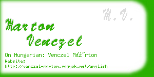 marton venczel business card